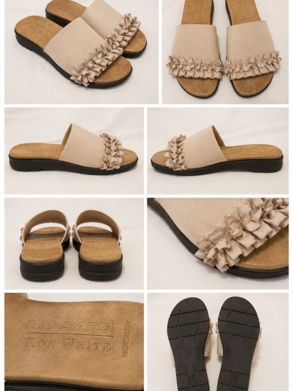 Rapisardi Ron White Sandals made in Italy